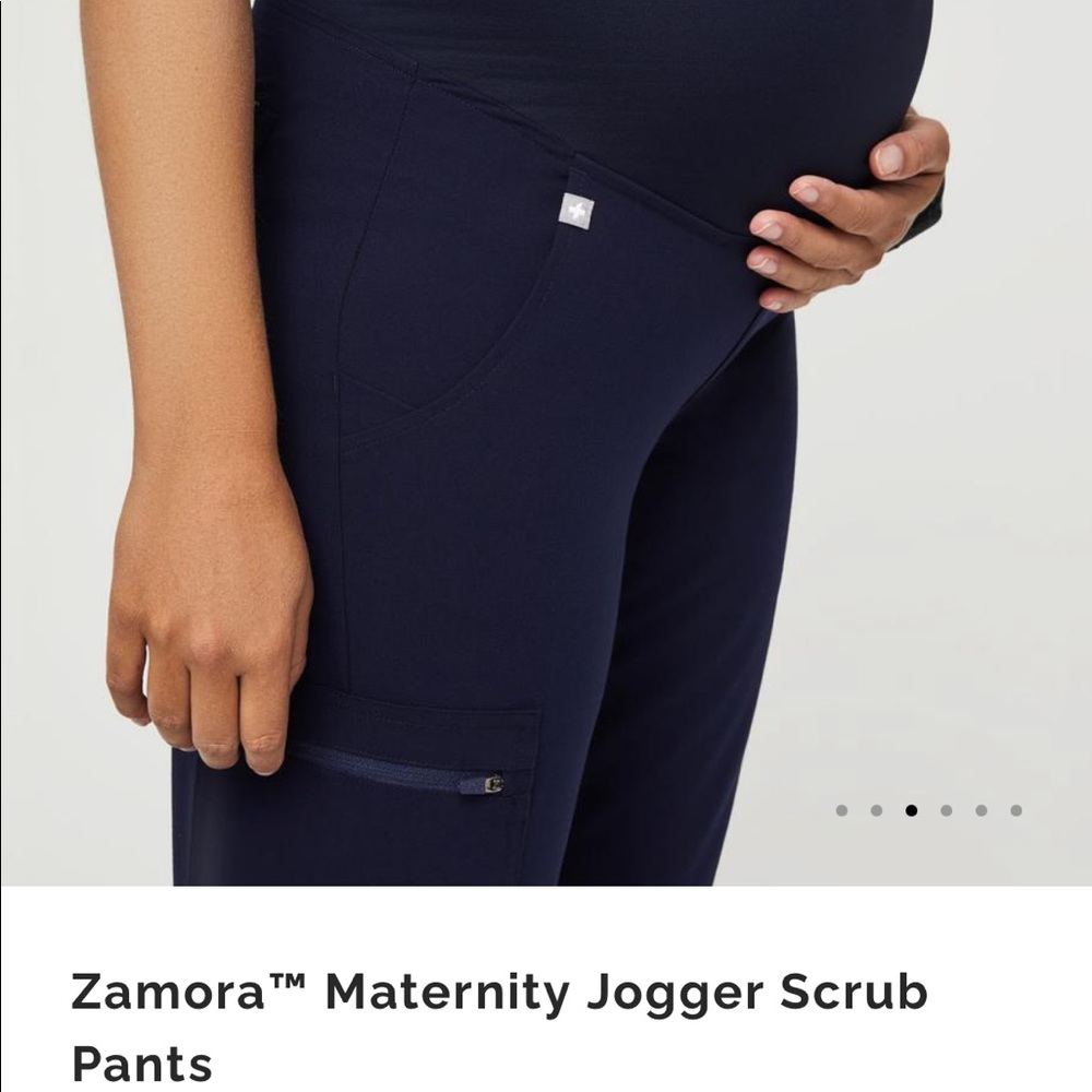 FIGS Zamora Jogger Maternity scrubs -Dark Harbor M